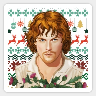 Jamie Fraser Ugly Christmas Sweater Sticker